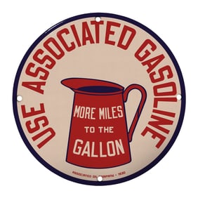 Vintage Associated Gasoline Sign: Classic Retro Oil Company Decor