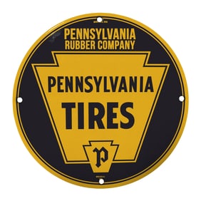 Vintage Pennsylvania Rubber Company Tires Sign - Classic Automotive Decor for Collectors
