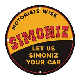 Vintage Simoniz Automotive Sign - A Classic Piece for Car Enthusiasts and Collectors
