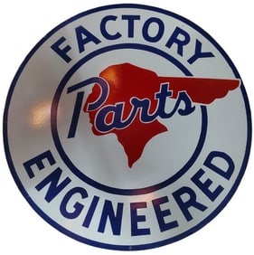 30-Inch Round Single-Sided Porcelain Sign: Factory Engineered Parts