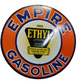 Classic 30-Inch Round Porcelain Sign - Empire Gasoline Advertising Display