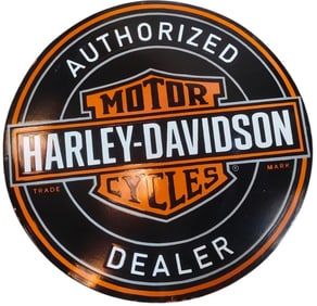 Harley-Davidson 30 Inch Round Single Sided Porcelain Sign - Premium Quality for Collectors