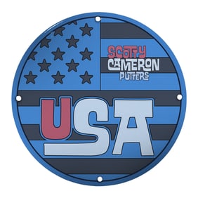 Vintage 8" Porcelain Scotty Cameron Golf Sign - USA Flag Design