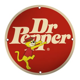 Vintage 8" Dr Pepper Porcelain Sign - Iconic Retro Advertisement Collectible