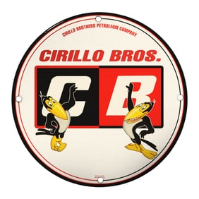 Vintage Cirillo Brothers Porcelain Sign ? Classic 8" Petroleum Company Decor