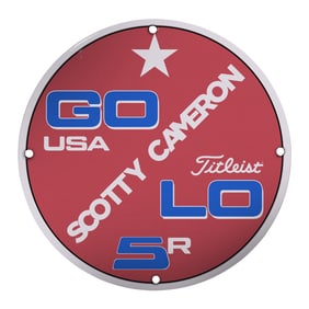 Vintage Scotty Cameron Porcelain Sign - Go USA Titleist 8" Round Collectible