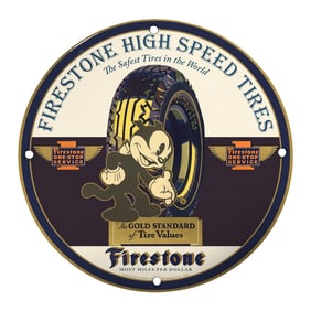 Vintage Firestone High Speed Tires Porcelain Sign ? A Timeless Classic for Collectors