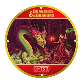 Collectible 8" Dungeons & Dragons Porcelain Sign | Vintage TSR Art Design