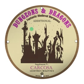 Vintage 8" Porcelain Sign: Dungeons & Dragons Carcosa - Fantasy Wargame Art