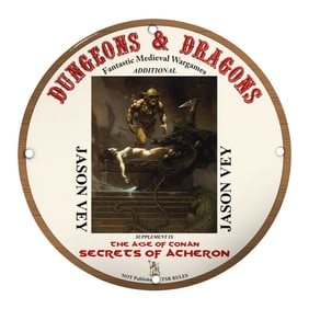 Dungeons & Dragons 8" Porcelain Sign - Secrets of Acheron by Jason Vey