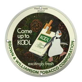 Vintage 8" KOOL Cigarettes Porcelain Sign - Rare Collectible from Brown & Williamson