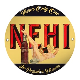 Vintage NEHI Soda Porcelain Sign - Classic Collectible for Beverage Lovers