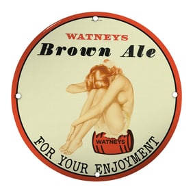 Vintage Watney's Brown Ale Porcelain Sign ? Classic Brewery Decorative Artwork