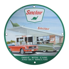 Vintage Sinclair Gas Station Porcelain Sign ? Classic Americana Art for Collectors