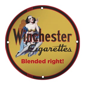Rare Design 8" Collectible Porcelain Sign