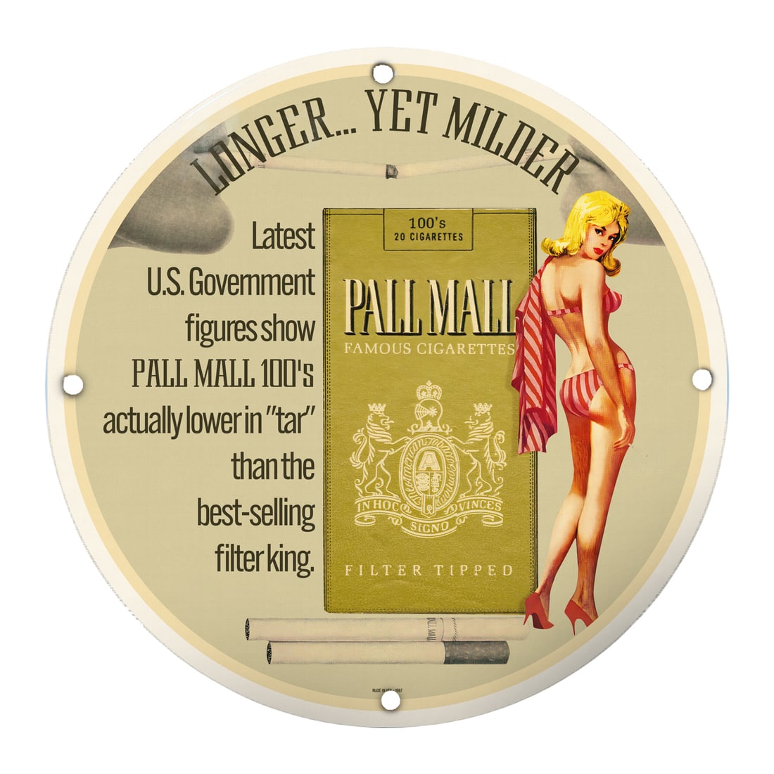 Obak Mouthpiece Cigarettes Porcelain Sign