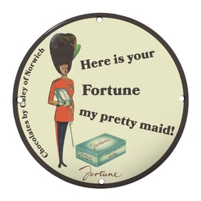 Charming 8" Porcelain Sign: 'Here is Your Fortune' Retro Decor