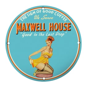 Vintage Maxwell House Porcelain Coffee Sign ? Perfect for Home or Caf? Decor