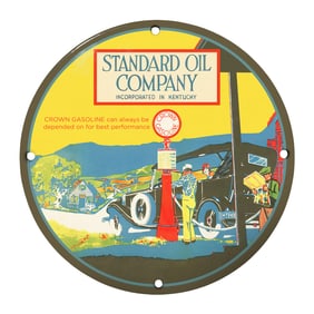 Vintage 8" Standard Oil Company Porcelain Sign - Classic Americana Charm