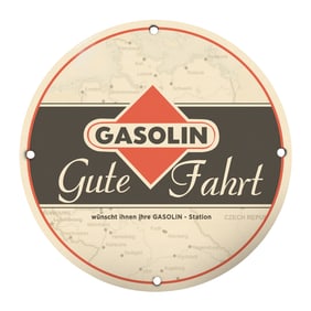 Vintage 8" Gasolin Porcelain Sign - Perfect for Retro Decor and Collectors