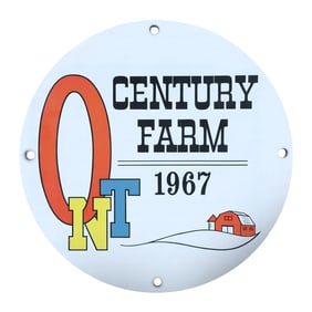 Charming 8" Porcelain Century Farm Sign - A Timeless Touch for Your Decor