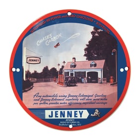 Vintage Jenney Gasoline Porcelain Sign - Collectible Automotive Display