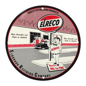 Vintage ELRECO Porcelain Sign - Classic Petroleum Products Display Decor