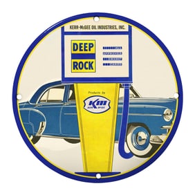 Bring Vintage Charm Home with the Kerr-McGee Deep Rock Porcelain Sign