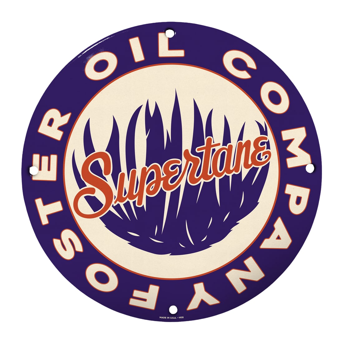 Rare 8" Round Supertane Oil Company Porcelain Sign ? Vintage Collectible