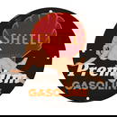 Unique 8-Inch Round Porcelain Shell Gasoline Sign - Vintage Wall Art Collectible