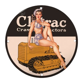 Unique 8" Round Clettrac Crawlers Porcelain Sign ? Vintage Chic Decor