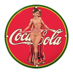 Rare 8" Round Vintage Coca-Cola Porcelain Sign - Collector?s Item