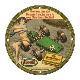 Rare 8-Inch Round Porcelain Sign Featuring Vintage Formula 1 Design ? Perfect for Collectors!