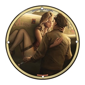 Rare 8-Inch Round Porcelain Aviation Sign Featuring Vintage Art - Union Oil Company