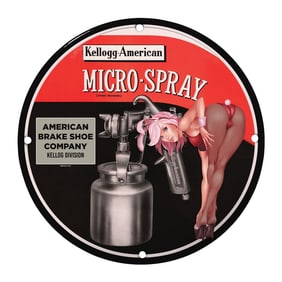 Unique 8" Round Kellogg-American Micro-Spray Porcelain Sign - Vintage Decor for Collectors