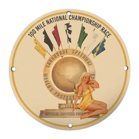 Vintage 1963 Langhorne Speedway 100 Mile National Championship Race Porcelain Sign