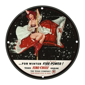 Rare Vintage Texaco Fire-Chief Porcelain Sign - Unique 8" Decorative Art