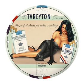 Rare Vintage 8" Tareyton Porcelain Sign - Unique Smoking Collectible with Stunning Design