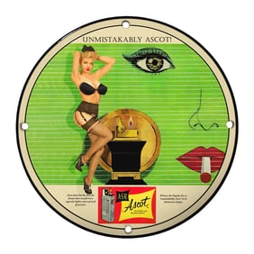 Vintage Style 8" Porcelain Sign - Unmistakably Ascot with Unique Design