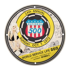 Rare Vintage 14th Annual National 500 Porcelain Sign - Unique Collectible Design
