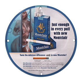 Unique 8" Montclair Porcelain Sign ? Vintage Cigarette Advertising Memorabilia