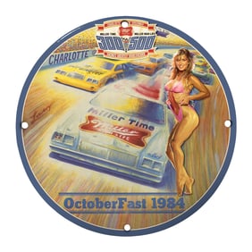 Rare 8" Porcelain Sign - Vintage OctoberFast 1984 Racing Memorabilia