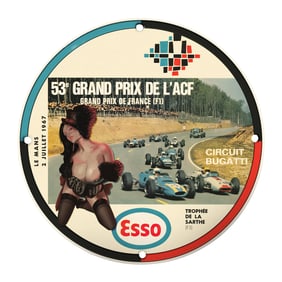 Rare Unique 8" Porcelain Sign - 53rd Grand Prix de l'ACF - Vintage F1 Memorabilia