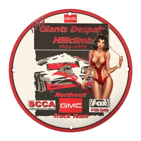 Rare Unique 8" Porcelain Sign - Giants Despair Hillclimb 1906-1998 Collectible