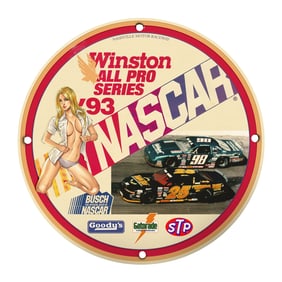 Rare 8" Porcelain NASCAR Sign - 1993 Winston All Pro Series ? Unique Collector's Item!