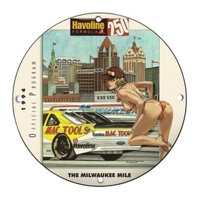 Rare 8" Porcelain Sign - Vintage Havoline Formula 3 Milwaukee Mile Collectible Art