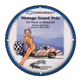 Rare Unique 8" Porcelain Sign - Vintage Grand Prix 1997 Colorado Racing Memorabilia