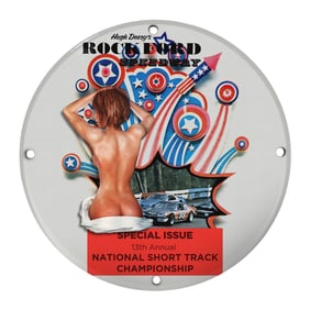 Rare 8" Rockford Speedway Porcelain Sign - Unique Vintage Design for Collectors