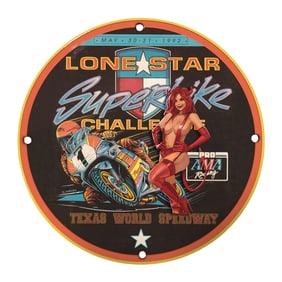 Collectible 8" Porcelain Sign - Unique Lone Star Superbike Challenge Design