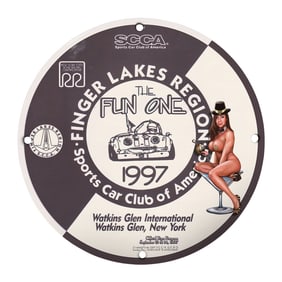Rare 8" Porcelain Sign - Finger Lakes Region SCCA Fun One 1997 Vintage Collectible